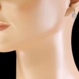 0.50 Carat (ctw) 14K Rose Gold Princess & Round Cut Diamond Ladies Cluster Halo Style Drop Earrings 1/2 CT
