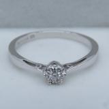 0.07 Carat (ctw) Sterling Silver Round Diamond Ladies Solitaire Bridal Engagement Promise Ring