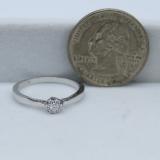 0.07 Carat (ctw) Sterling Silver Round Diamond Ladies Solitaire Bridal Engagement Promise Ring