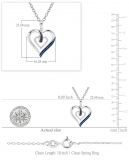 0.15 Carat (ctw) 10K White Gold Round Black Blue & White Diamond Ladies Fashion Double Heart Pendant