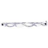 0.08 Carat (ctw) Sterling Silver Round Cut White Diamond Ladies Swirl Bangle Bracelet