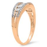 0.75 Carat (ctw) 10K Rose Gold Round White Diamond Ladies Anniversary Wedding Band Stackable Ring 3/4 CT