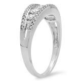 0.75 Carat (ctw) 14K White Gold Round White Diamond Ladies Anniversary Wedding Band Stackable Ring 3/4 CT
