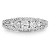 0.75 Carat (ctw) 14K White Gold Round White Diamond Ladies Anniversary Wedding Band Stackable Ring 3/4 CT