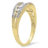 0.75 Carat (ctw) 18K Yellow Gold Round White Diamond Ladies Anniversary Wedding Band Stackable Ring 3/4 CT