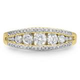 0.75 Carat (ctw) 18K Yellow Gold Round White Diamond Ladies Anniversary Wedding Band Stackable Ring 3/4 CT