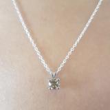 0.50 Carat (ctw) 10K White Gold Round Champagne Diamond Ladies Solitaire Pendant 1/2 CT
