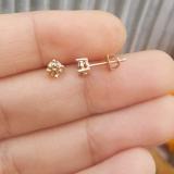 0.50 Carat (ctw) 18K Rose Gold Round Cut Champagne Diamond Ladies Stud Earrings 1/2 CT