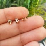 0.50 Carat (ctw) 18K Rose Gold Round Cut Champagne Diamond Ladies Stud Earrings 1/2 CT