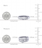 0.50 Carat (ctw) 14K White Gold Round White Diamond Men & Women's Cluster Engagement Ring Trio Bridal Set 1/2 CT