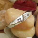 0.04 Carat (ctw) 14K White Gold Round Cut White Diamond Men's Anniversary Cross Ring Wedding Band