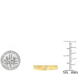 0.04 Carat (ctw) 14K Yellow Gold Round Cut White Diamond Men's Anniversary Cross Ring Wedding Band