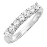 0.50 Carat (Ctw) 10K White Gold Round White Diamond Ladies Anniversary Stackable Wedding Band 1/2 CT