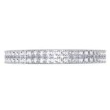 0.20 Carat (ctw) 10K White Gold Round Diamond Ladies Double Row Anniversary Wedding Band 1/5 CT
