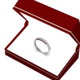 0.20 Carat (ctw) 10K White Gold Round Diamond Ladies Double Row Anniversary Wedding Band 1/5 CT