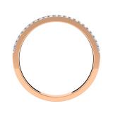 0.20 Carat (ctw) 14K Rose Gold Round Diamond Ladies Double Row Anniversary Wedding Band 1/5 CT
