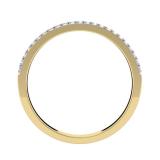 0.20 Carat (ctw) 14K Yellow Gold Round Diamond Ladies Double Row Anniversary Wedding Band 1/5 CT