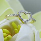 0.18 Carat (ctw) 18K Yellow Gold Round Diamond Ladies Bridal Heart Shaped Promise Engagement Ring