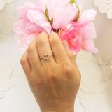 0.18 Carat (ctw) 18K Yellow Gold Round Diamond Ladies Bridal Heart Shaped Promise Engagement Ring