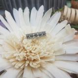 0.45 Carat (ctw) 10K White Gold Round Cut Blue & White Diamond Ladies Vintage Style Anniversary Wedding Band 1/2 CT