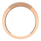 0.20 Carat (ctw) 10K Rose Gold Round Blue Sapphire & White Diamond Ladies Anniversary Wedding Band Stackable Ring 1/5 CT