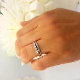 0.20 Carat (ctw) 10K White Gold Round Blue Sapphire & White Diamond Ladies Anniversary Wedding Band Stackable Ring 1/5 CT