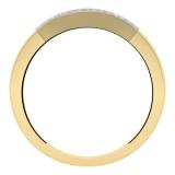 0.20 Carat (ctw) 10K Yellow Gold Round Blue Sapphire & White Diamond Ladies Anniversary Wedding Band Stackable Ring 1/5 CT