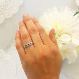 0.20 Carat (ctw) 14K White Gold Round Blue Sapphire & White Diamond Ladies Anniversary Wedding Band Stackable Ring 1/5 CT