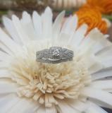 0.45 Carat (ctw) 14K White Gold Round Cut Diamond Ladies Bridal Halo Engagement Ring With Matching Band Set 1/2 CT