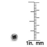 0.30 Carat (ctw) Sterling Silver Round Black & White Diamond Ladies Cluster Stud Earrings 1/3 CT