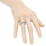 0.10 Carat (ctw) Sterling Silver Round Cut Diamond Men's 7 Stone Stackable Anniversary Wedding Band 1/10 CT