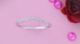 0.12 Carat (ctw) 10K White Gold Round Cut Diamond Ladies Stackable Anniversary Wedding Contour Band Guard Ring