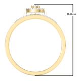0.30 Carat (ctw) 10K Yellow Gold Round Cut Diamond Ladies Bridal Halo Engagement Ring With Matching Band Set 1/3 CT