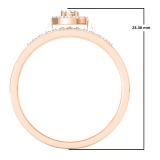 0.30 Carat (ctw) 14K Rose Gold Round Cut Diamond Ladies Bridal Halo Engagement Ring With Matching Band Set 1/3 CT