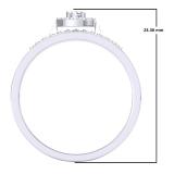 0.30 Carat (ctw) 14K White Gold Round Cut Diamond Ladies Bridal Halo Engagement Ring With Matching Band Set 1/3 CT