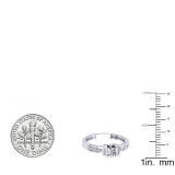 1.00 Carat (ctw) 18K White Gold Round Cut White Cubic Zirconia Ladies Bridal Engagement Ring 1 CT