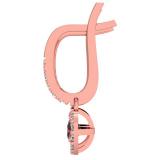 0.43 Carat (ctw) 14K Rose Gold Round Champagne & White Diamond Ladies Halo Style Dangling Drop Earrings