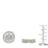 0.45 Carat (ctw) 14K Yellow Gold Round Cut White Diamond Ladies Bridal Stackable Swirl Anniversary Wedding Band 1/2 CT