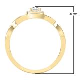 0.40 Carat (ctw) 10K Yellow Gold Princess & Round White Diamond Ladies Bridal Halo Split Shank Engagement Ring Set