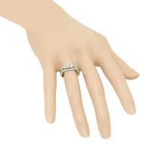 0.40 Carat (ctw) 14K Yellow Gold Princess & Round White Diamond Ladies Bridal Halo Split Shank Engagement Ring Set