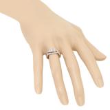 0.40 Carat (ctw) 18K Rose Gold Princess & Round White Diamond Ladies Bridal Halo Split Shank Engagement Ring Set