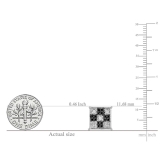 0.15 Carat (ctw) Sterling Silver Round Cut Black & White Diamond Square Shaped Micro Pave Stud Earrings