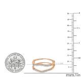 0.18 Carat (ctw) 10K Rose Gold Round Diamond Ladies Anniversary Wedding Band Enhancer Guard Double Ring