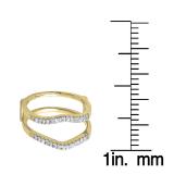 0.18 Carat (ctw) 10K Yellow Gold Round Diamond Ladies Anniversary Wedding Band Enhancer Guard Double Ring