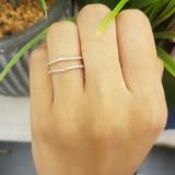 0.18 Carat (ctw) 10K Yellow Gold Round Diamond Ladies Anniversary Wedding Band Enhancer Guard Double Ring