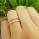 0.18 Carat (ctw) 10K Yellow Gold Round Diamond Ladies Anniversary Wedding Band Enhancer Guard Double Ring