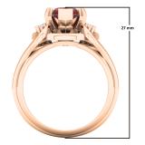 1.75 Carat (ctw) 10K Rose Gold Pear Cut Garnet & Marquise Cut White Topaz Ladies Bridal 3 Stone Engagement Ring 1 3/4 CT