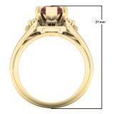 1.75 Carat (ctw) 10K Yellow Gold Pear Cut Garnet & Marquise Cut White Topaz Ladies Bridal 3 Stone Engagement Ring 1 3/4 CT