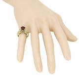 1.75 Carat (ctw) 10K Yellow Gold Pear Cut Garnet & Marquise Cut White Topaz Ladies Bridal 3 Stone Engagement Ring 1 3/4 CT