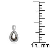0.45 Carat (ctw) Sterling Silver Round Champagne & White Diamond Ladies Infinity Loop Drop Earrings 1/2 CT